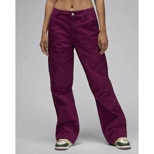 Air Jordan Women's Chicago Utility Pants Size M Burgundy Red Trousers FV7098 610